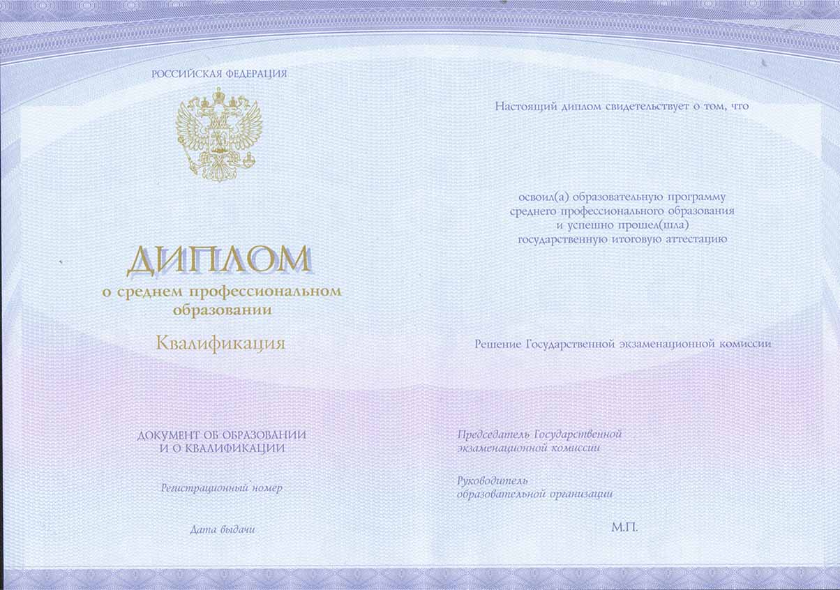 Диплом техникума Спецбланк 2014-2021 годов в Балашихе